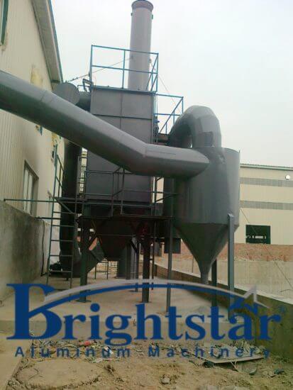 Aluminium melting dust collector